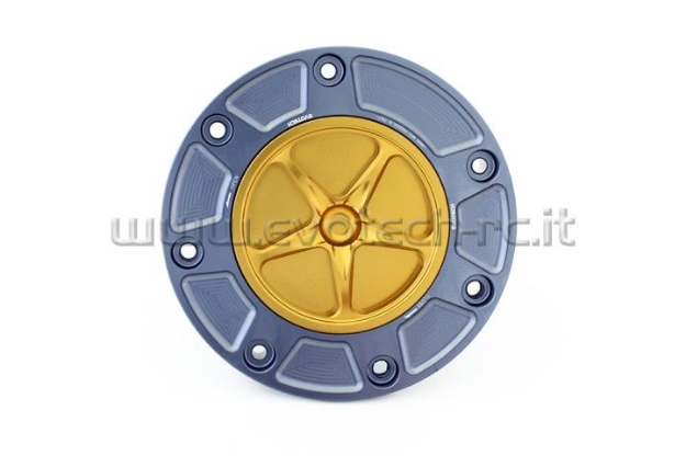 Afbeeldingen van Tankdop met schroefdop Evotech Honda titanium/goud