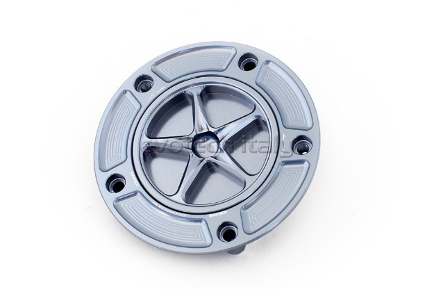 Afbeeldingen van Tankdop met schroefdop Evotech Suzuki 5 bouten (SU2) titanium/titanium