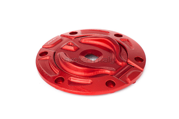 Afbeeldingen van Tankdop met sleutel opening van Evotech voor diverse Ducati en KTM modellen. rood - rood