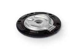 Afbeeldingen van Tankdop met sleutel opening van Evotech voor diverse Ducati en KTM modellen. zwart - zilver