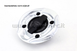 Afbeeldingen van Tankdop met snelsluiter van Evotech voor diverse Aprilia / Ducati / KTM / MV Agusta -zilver/zwart