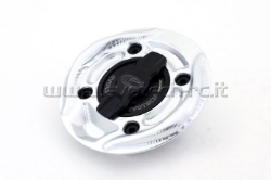 Afbeeldingen van Tankdop met snelsluiter van Evotech voor diverse BMW modellen zilver/zwart