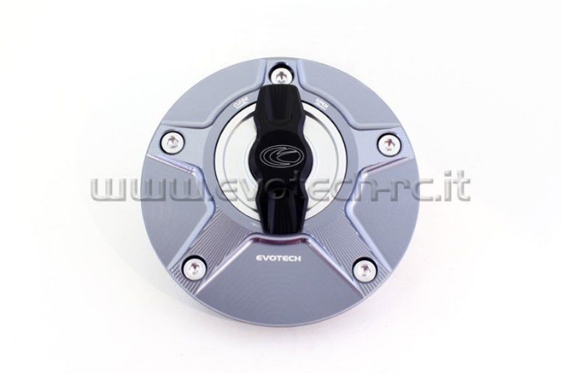 Afbeeldingen van Tankdop met snelsluiter van Evotech voor diverse Yamaha / Ducati / MV Agusta titanium/zilver