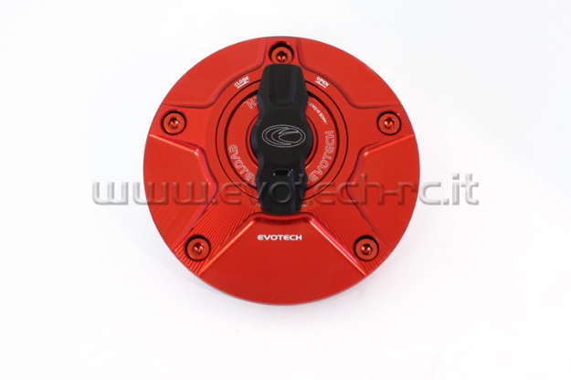 Afbeeldingen van Tankdop met snelsluiter van Evotech voor diverse Ducati modellen rood/rood