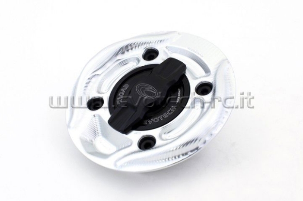 Afbeeldingen van Tankdop met snelsluiter van Evotech voor diverse Ducati modellen zilver/zwart