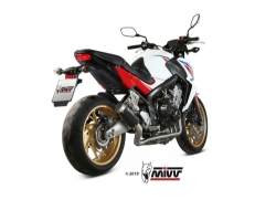 Afbeeldingen van MIVV RVS systeem met MK3 Black RVS demper Honda CB650F '14-18