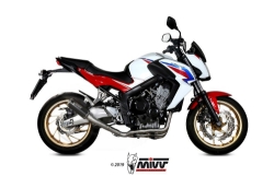 Afbeeldingen van MIVV RVS systeem met MK3 Black RVS demper Honda CB650F '14-18