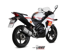Afbeeldingen van MIVV compleet systeem met Suono Steel Black RVS demper Honda CBR125R '11-