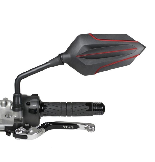 Afbeeldingen van Stuurspiegel model Chucky links/rechts zwart/rood Chaft