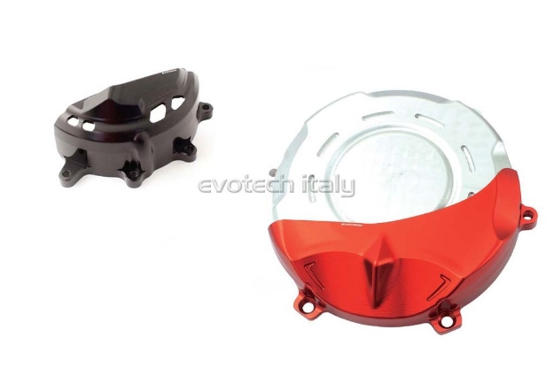 Afbeeldingen van Engine Protector kit Evotech voor Ducati Panigale V4/R rood-zwart