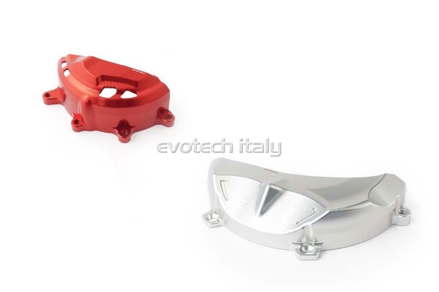 Afbeeldingen van Engine Protector kit Evotech voor Ducati Panigale V4/R zilver/rood