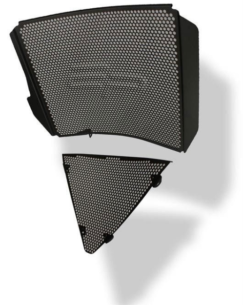 Afbeeldingen van Radiatorcover en uitlaatcover zwart Evotech Performance Triumph Daytona 675 '13-17