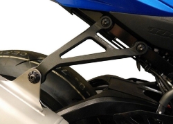 Afbeeldingen van Uitlaatsteun aluminium zwart met afwerkplaatje Evotech Performance Suzuki GSX-R1000 2017-