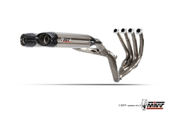 Afbeeldingen van MIVV Power EVO compleet titanium systeem met Suono Full Titanium dempers Yamaha R1 '09-