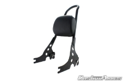 Afbeeldingen van Sissybar zwart Custom Acces model Speed voor diverse Harley Davidson modellen