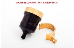 Afbeeldingen van Remvloeistofpotje aluminium 15ml Evotech mat zwart/goud
