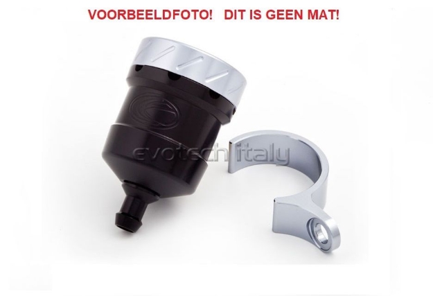 Afbeeldingen van Remvloeistofpotje aluminium 15ml Evotech mat zwart/titanium