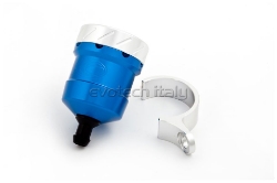 Afbeeldingen van Remvloeistofpotje aluminium 15ml Evotech blauw/zilver