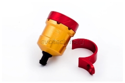 Afbeeldingen van Remvloeistofpotje aluminium 15ml Evotech goud/rood