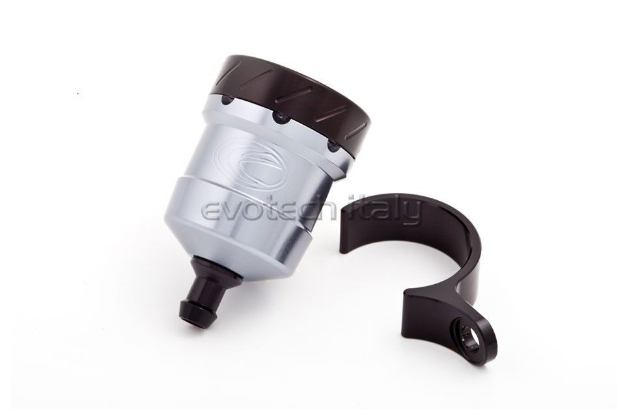 Afbeeldingen van Remvloeistofpotje aluminium 15ml Evotech titanium/zwart