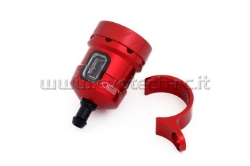 Afbeeldingen van Remvloeistofpotje aluminium met kijkglas 15ml Evotech rood/rood