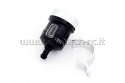 Afbeeldingen van Remvloeistofpotje aluminium met kijkglas 15ml Evotech mat zwart/zilver