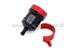 Afbeeldingen van Remvloeistofpotje aluminium met kijkglas 15ml Evotech zwart/rood