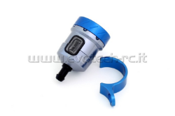 Afbeeldingen van Remvloeistofpotje aluminium met kijkglas 15ml Evotech titanium/blauw