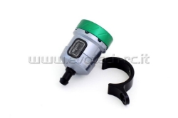 Afbeeldingen van Remvloeistofpotje aluminium met kijkglas 15ml Evotech titanium/groen