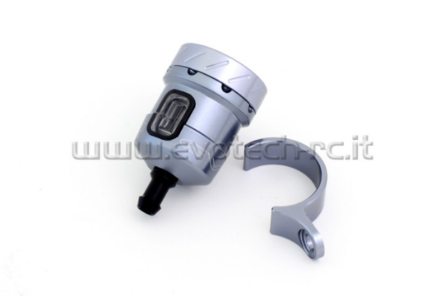 Afbeeldingen van Remvloeistofpotje aluminium met kijkglas 15ml Evotech titanium/titanium