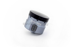 Afbeeldingen van Remvloeistofpotje groot 30ml met rechte uitgang Evotech titanium/zwart