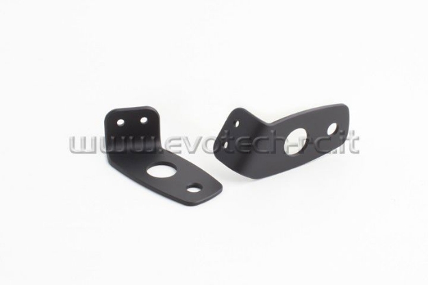 Afbeeldingen van Evotech kentekenplaatbeugeltjes voor montage originele Aprilia / BMW / Triumph / Husqvarna knipperlichten