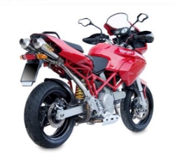 Afbeeldingen van MIVV Oval titanium demperset met carbon cap (big) Ducati Multistrada 1000 '04-/ 1100 '06-