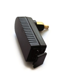 Afbeeldingen van Haakse DIN stekker met USB ingang Baas 12V - 5V - 2A