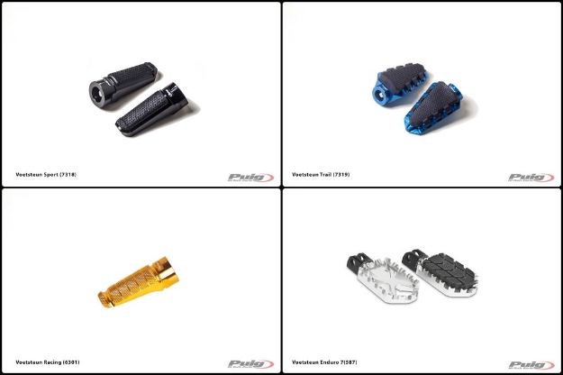 Afbeeldingen van Voetsteunen (set) Puig voorzijde diverse Ducati modellen