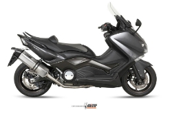 Afbeeldingen van MIVV compleet systeem met Speed Edge black steel RVS demper Yamaha T-MAX 530 '12-'16