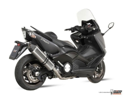 Afbeeldingen van MIVV compleet systeem met Speed Edge black steel RVS demper Yamaha T-MAX 530 '12-'16