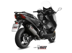 Afbeeldingen van MIVV systeem met Oval Black RVS demper en carbon cap Yamaha T-MAX 530 / 560