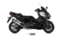 Afbeeldingen van MIVV systeem met Oval Black RVS demper en carbon cap Yamaha T-MAX 530 / 560