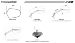 Afbeeldingen van Stuurspiegel model GTI met LED knipperlicht links zilver/zilver Puig