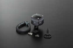 Afbeeldingen van Remvloeistofpotje CUBE met haakse draaibare uitgang 30ml - zwart