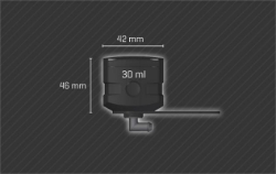Afbeeldingen van Remvloeistofpotje CUBE met haakse draaibare uitgang 30ml - zwart