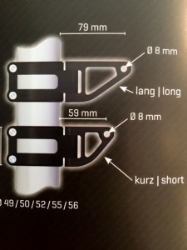 Afbeeldingen van Koplampbeugels zwart lang 49mm - ABM