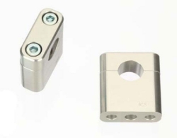 Afbeeldingen van Stuurklemblokken ABM centrale bevestiging zilver 40mm (set)