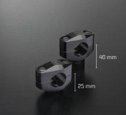 Afbeeldingen van Stuurklemblokken Booster met ronde aansluiting 25mm per set (28,7mm stuur)