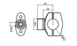 Afbeeldingen van Stuurklemblokken Booster met ronde aansluiting 25mm per set (28,7mm stuur)