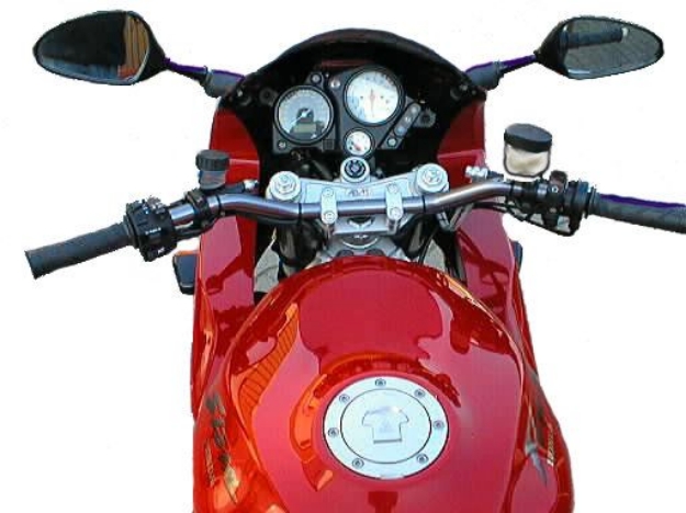 Afbeeldingen van Superbikestuurombouw semi kroonplaat zwart Honda VTR1000F