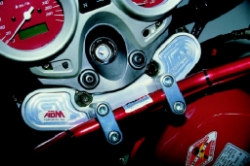 Afbeeldingen van Superbikestuurombouw semi kroonplaat zwart Honda X-11 ELEVEN