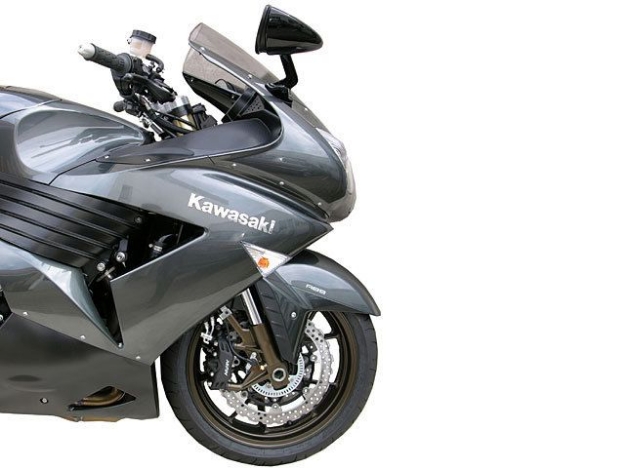 Afbeeldingen van Superbikestuurombouw semi kroonplaat zwart Kawasaki ZZR1400 2006-2011
