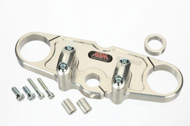 Afbeeldingen van Superbikestuurombouw kroonplaat zilver Ducati 851/888/900SS/750SS/600SS/400SS